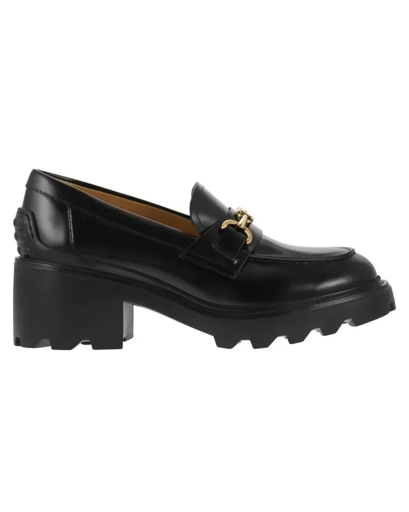 TOD'S Leather Moccasin With Carrarmato Bottom schwarz Schwarz