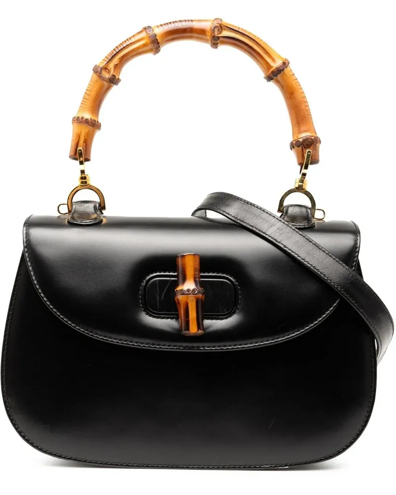 Gucci Hobo Bags Calfskin Bamboo Night schwarz Schwarz