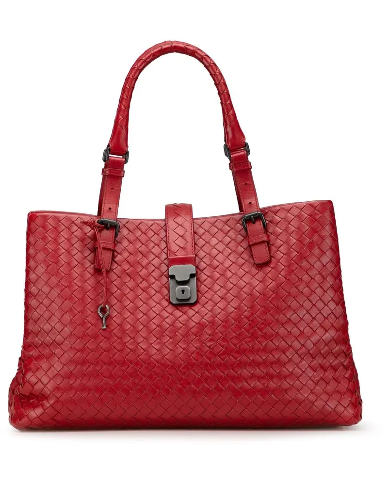 Bottega Veneta Shopper Medium Nappa Intrecciato Roma Tote rot Rot