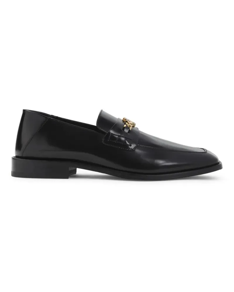 Amiri Loafer Polished Black Leather Loafers With Gold Chain Emb schwarz Schwarz