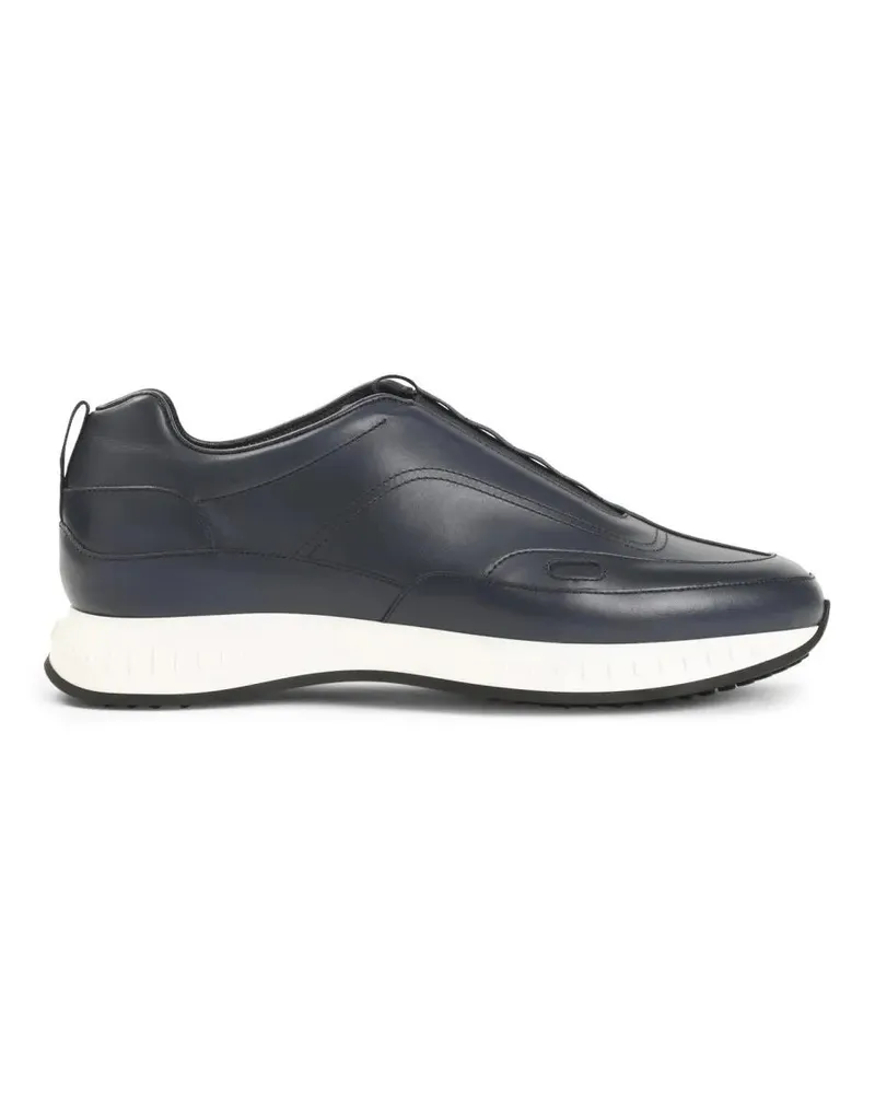 John Lobb Low-Top Sneaker Leather Sneakers With Rubber Sole grau Grau