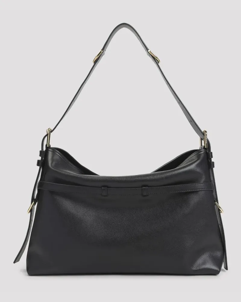 Givenchy Hobo Bags Voyou Medium Black Calf Leather Handbag schwarz Schwarz