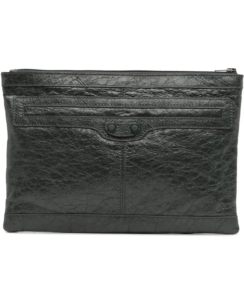 Balenciaga Clutches Lambskin Motocross Classic Clip Clutch grün Grün