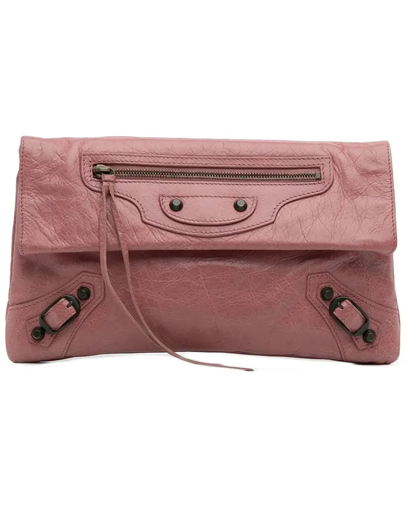 Balenciaga Clutches Lambskin Motocross Classic Envelope Clutch rosa Gold
