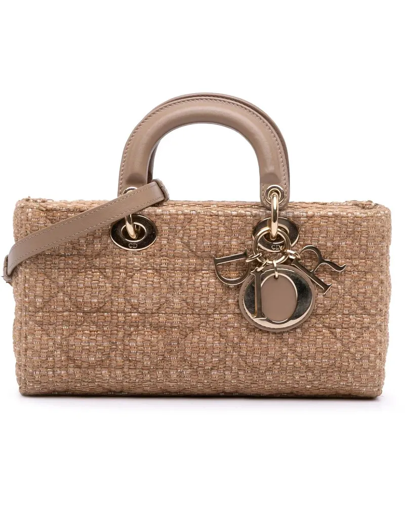 Dior Hobo Bags Medium Tweed Cannage Lady D Joy braun Braun