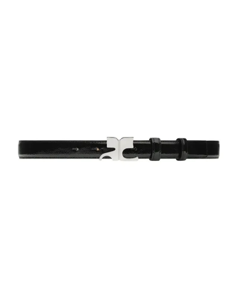 Courrèges Gürtel Glossy Black Vitello Leather Belt schwarz Schwarz