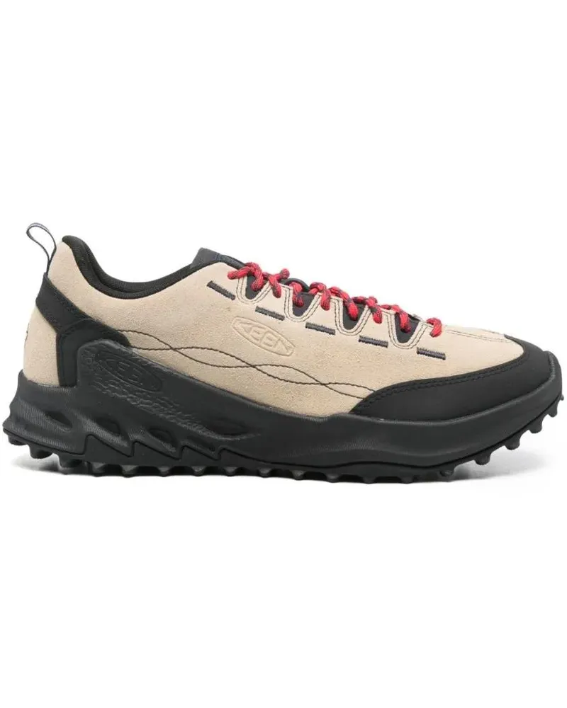 Keen Low-Top Sneaker Beige Vitello Leather Sneakers With Rugged Outsole schwarz Schwarz