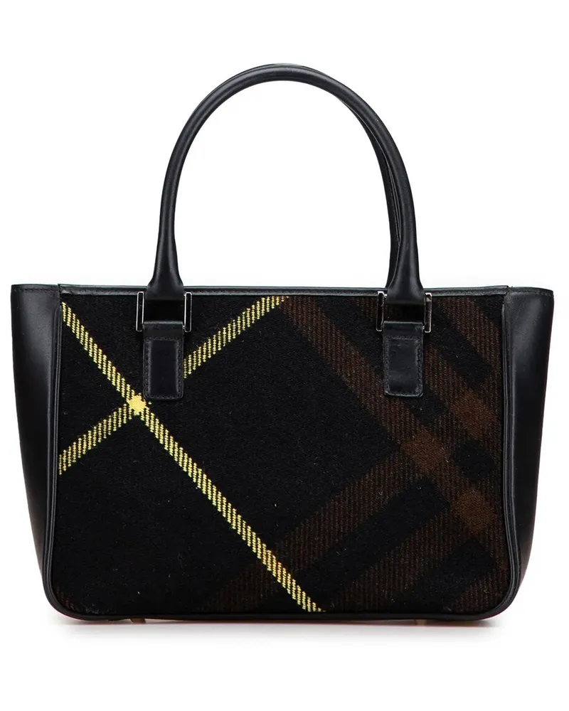 Burberry Shopper Superenova Check Wool Tote schwarz Schwarz