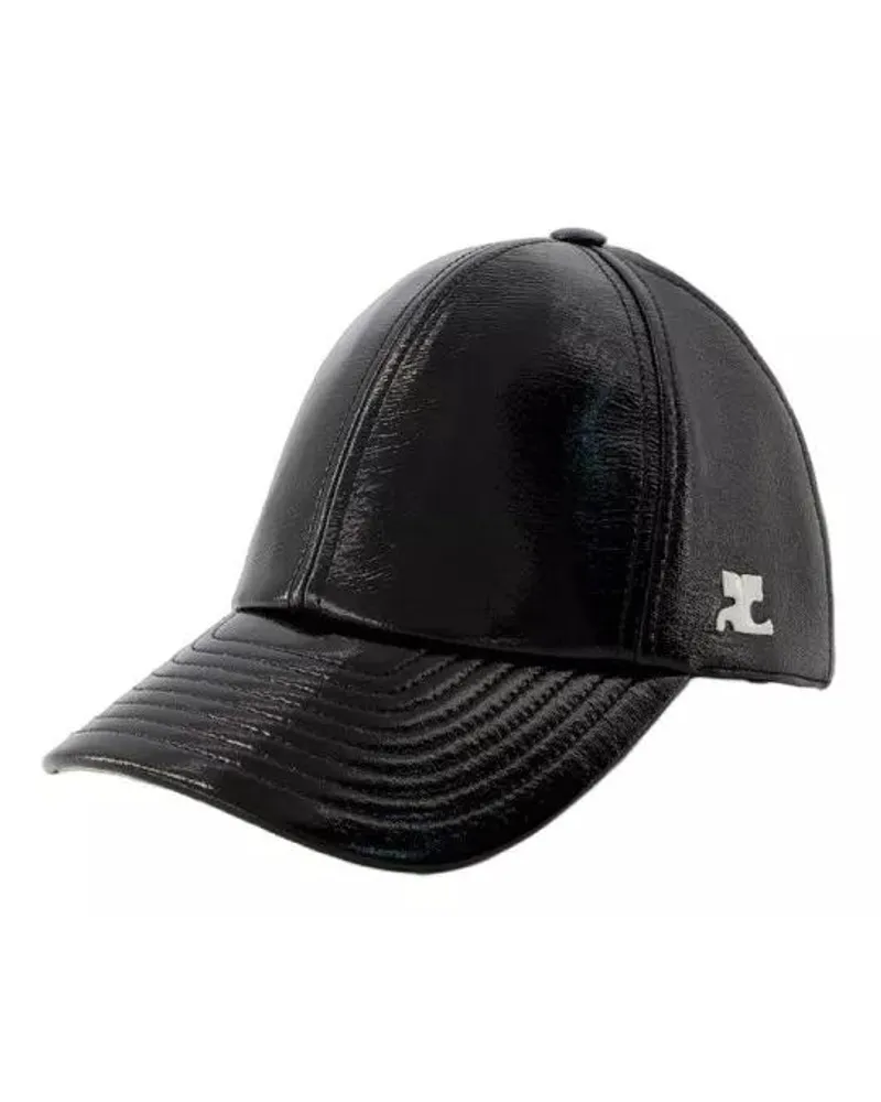 Courrèges Mützen Réedition Vinyl Cap - Cotton - Black Schwarz