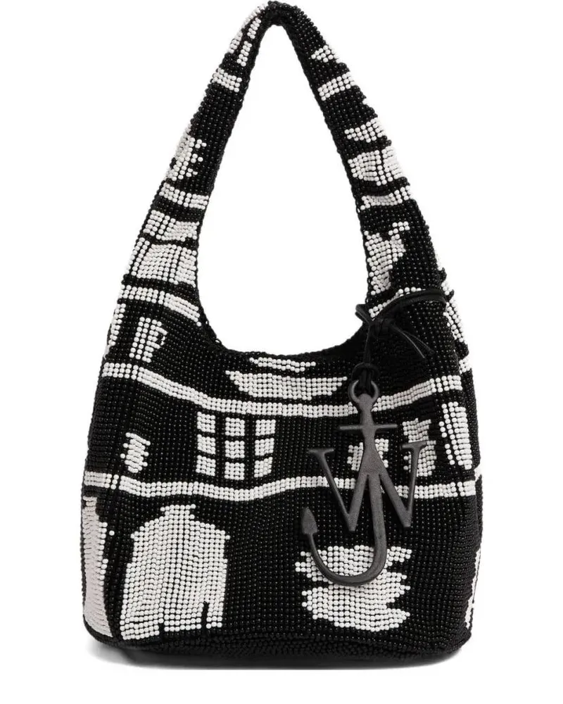 J.W.Anderson Hobo Bags Textured Hobo Bag With Striking Black schwarz Schwarz