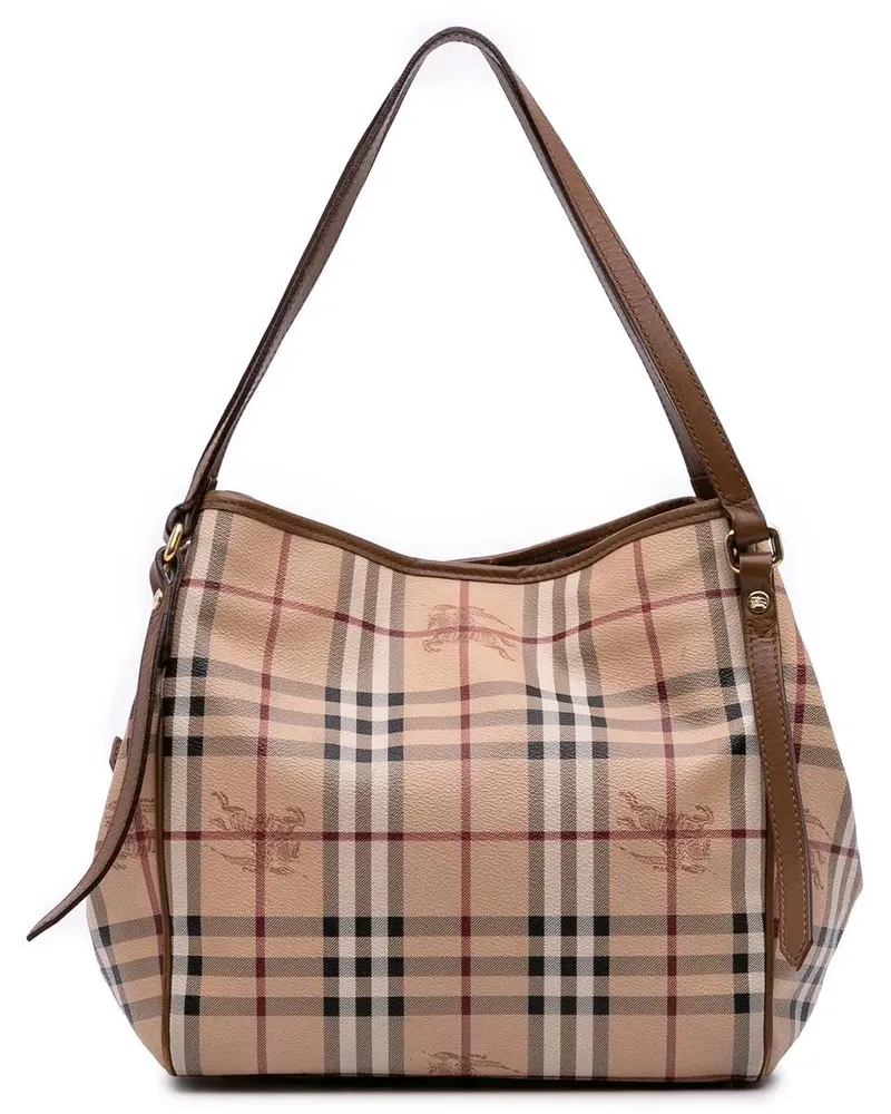 Burberry Shopper Small Haymarket Check Coated Canvas Canterbury Tot braun Braun