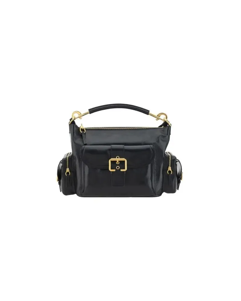 Chloé Hobo Bags Shiny Leather Camera Bag schwarz Schwarz