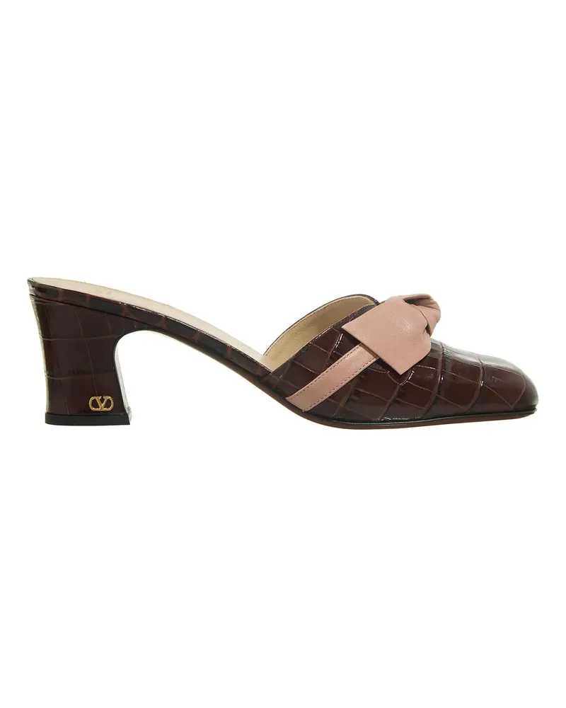 Valentino Garavani Slipper & Pantoletten Mule Brass Logo braun Braun