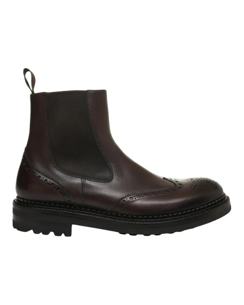 Green George Stiefel Brown Brogue Chelsea Ankle Boots schwarz Schwarz