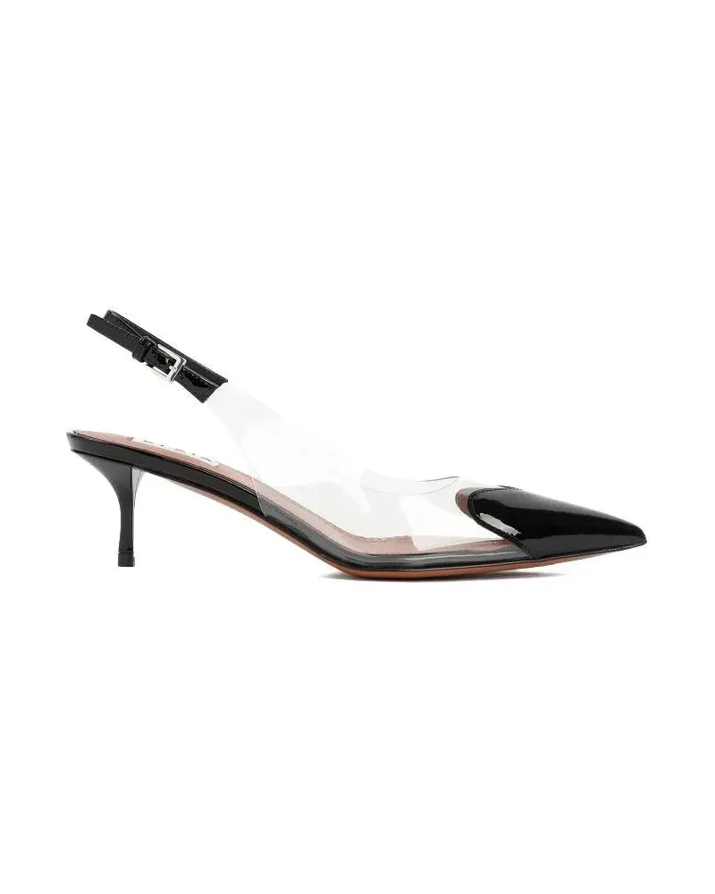 Alaïa Hohe Schuhe Patent Calf Leather Slingback weiß Weiß