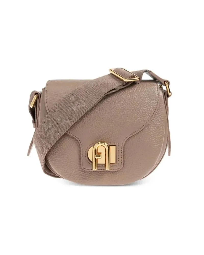 Furla Hobo Bags Structured Crossbody Bag With Rounded Flap braun Braun
