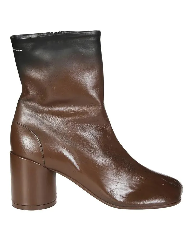 Maison Margiela Stiefel Pointed Toe Ankle Boots With Spray Leather Finish braun Braun