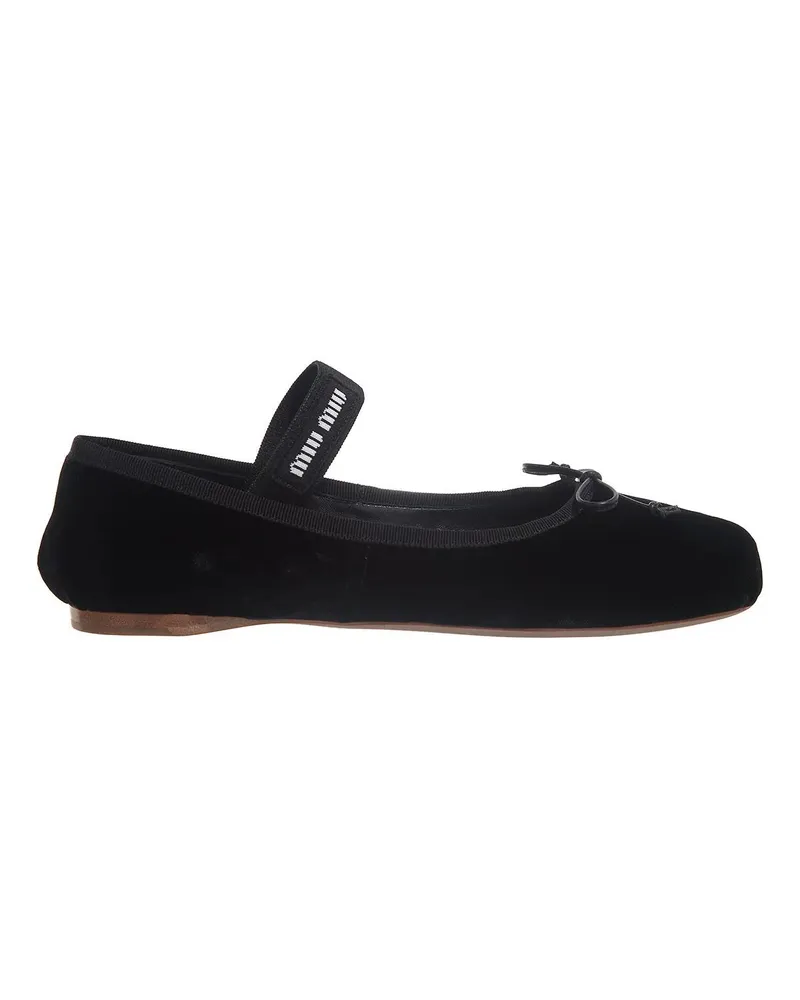 Miu Miu Ballerinas Bow Ballet Flats schwarz Schwarz