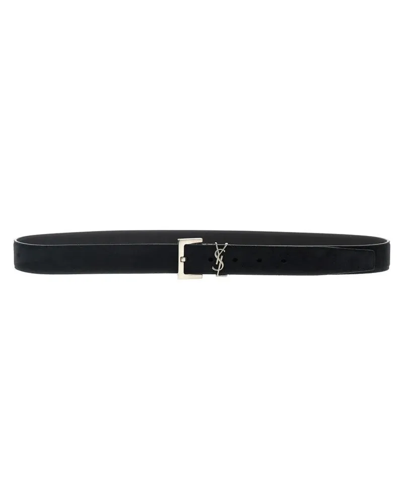 Saint Laurent Gürtel 'Ysl' Belt schwarz Schwarz