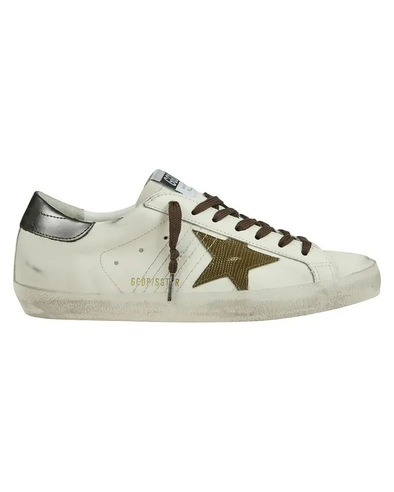 Golden Goose Low-Top Sneaker Used Effect Leather Sneakers With Croc Star weiß Weiß