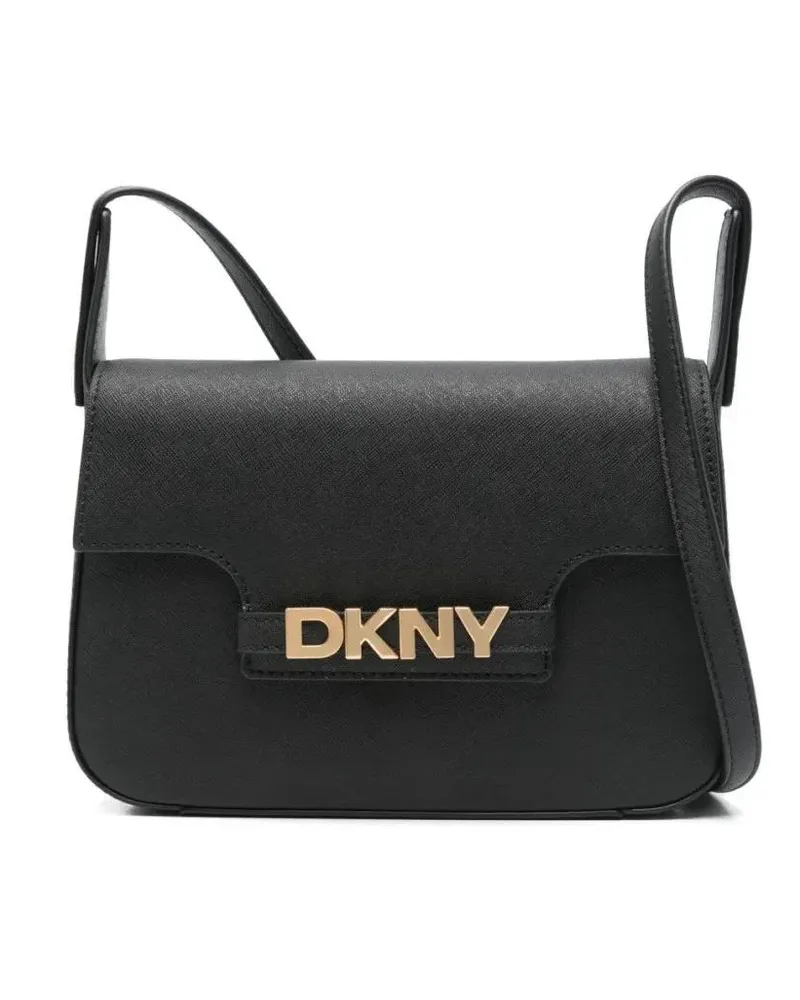 DKNY Hobo Bags Structured Cow Leather Crossbody Bag schwarz Schwarz