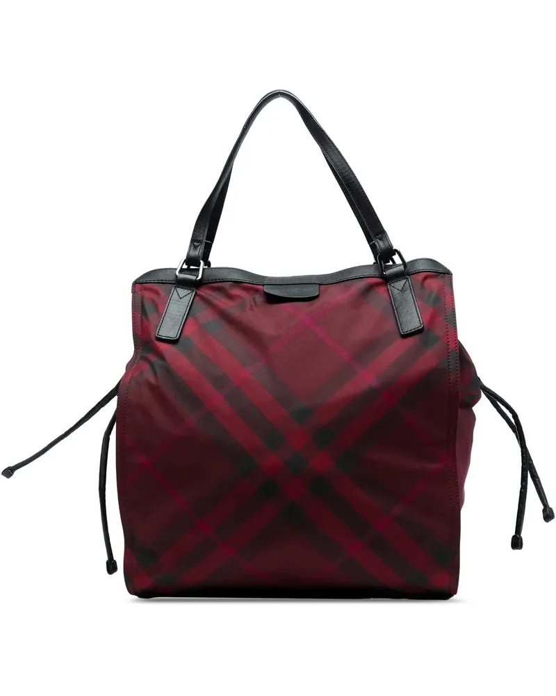 Burberry Shopper Supernova Check Nylon Buckleigh Tote rot Rot