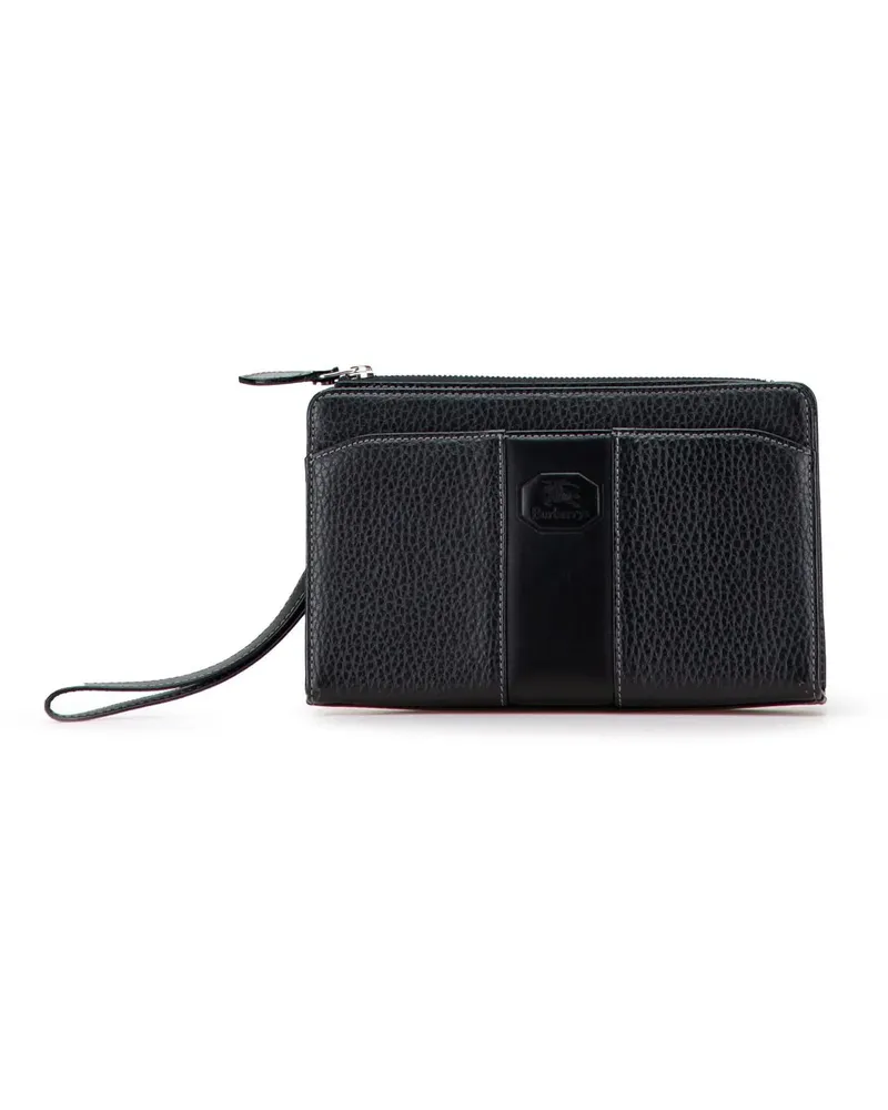 Burberry Clutches Leather Clutch schwarz Schwarz
