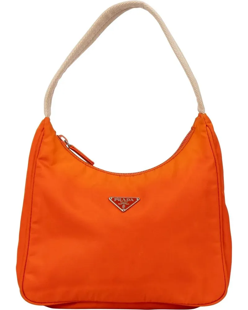 Prada Crossbody Bags  Orange Nylon Triangle Vintage Re-Edition Han bunt Bunt