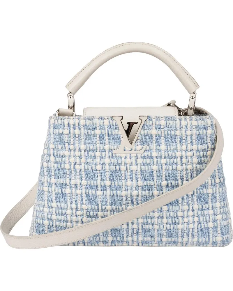 Louis Vuitton Crossbody Bags  Bleu Blanco Tweed Capucines BB Handb blau Blau