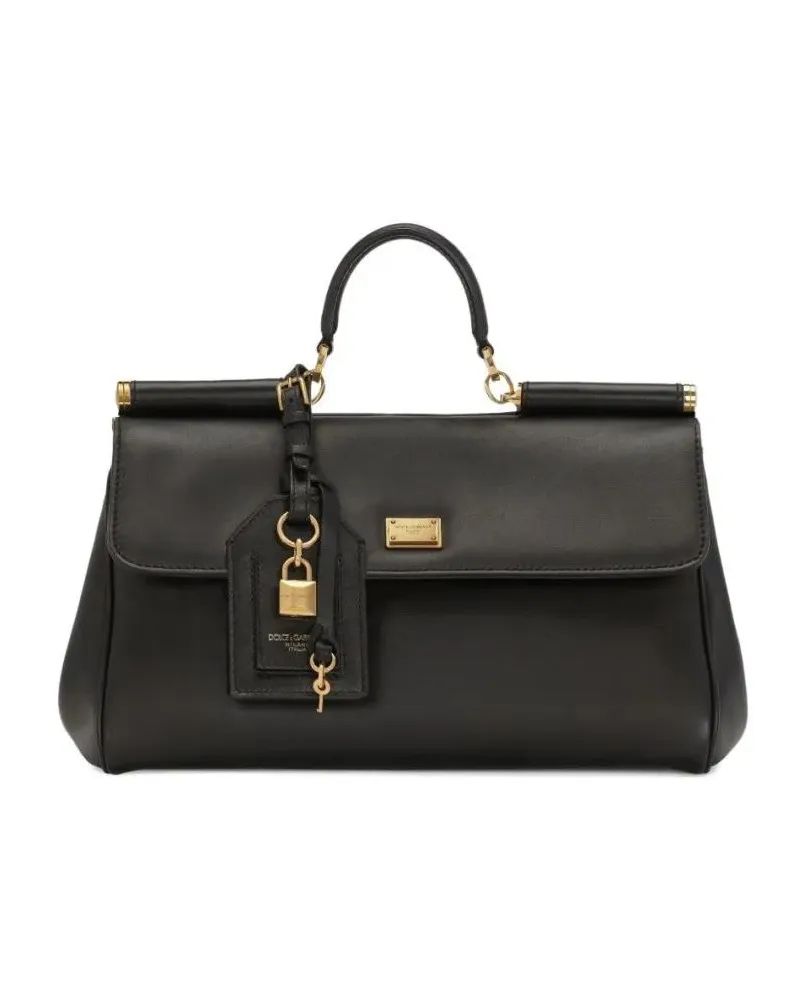 Dolce & Gabbana Shopper & Totes Structured Black Handbag With Gold-Tone Hardware schwarz Schwarz