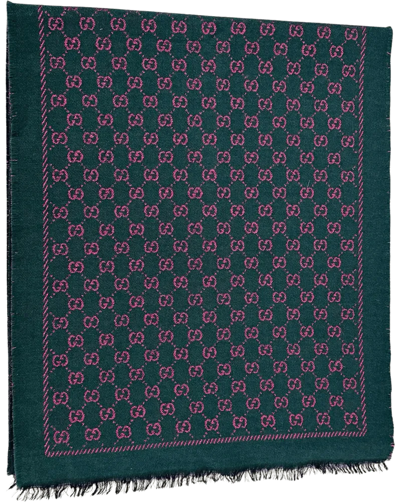 Gucci Tücher & Schals  wool scarf, dark green and pink grün Grün