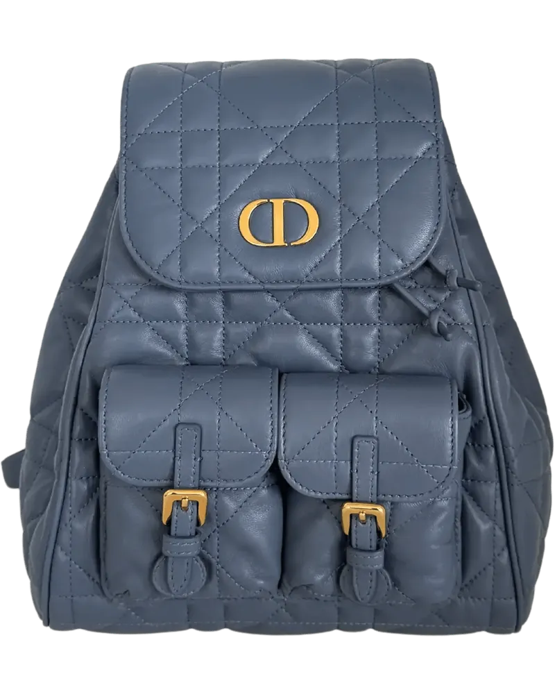 Dior Businesstaschen & Reisegepäck Dior Medium Caro Backpack Denim blue Macrocannage blau Blau