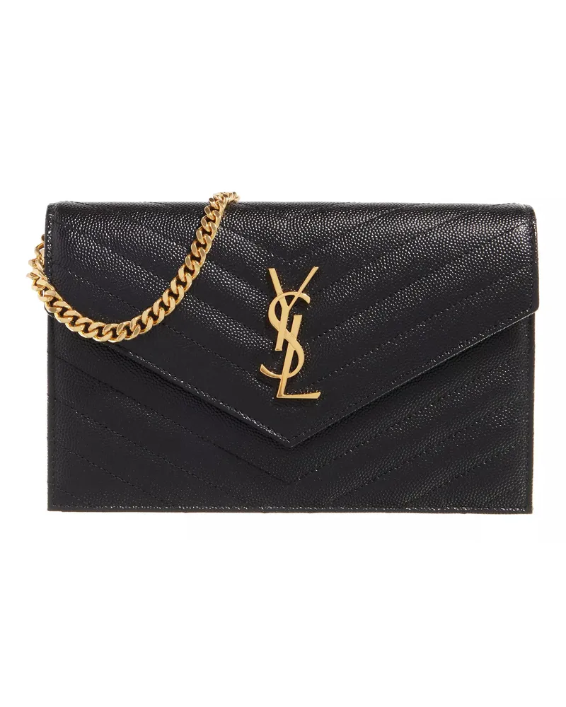 Saint Laurent Portemonnaie Ysl Chain Wallet Monogram schwarz Schwarz