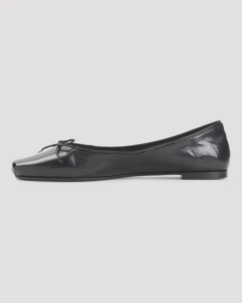 KHAITE Black Lamb Leather Charlotte Ballerina schwarz Schwarz