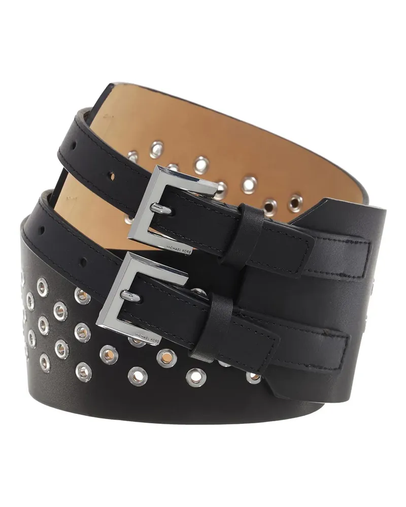 Michael Kors Gürtel 85Mm Wide Waist With Grommets schwarz Schwarz