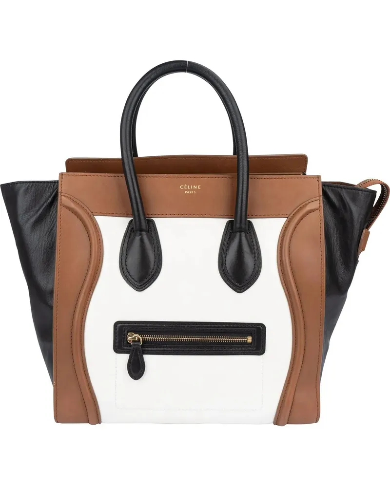Celine Crossbody Bags  Tricolor Leather Lugagge Handbag braun Braun