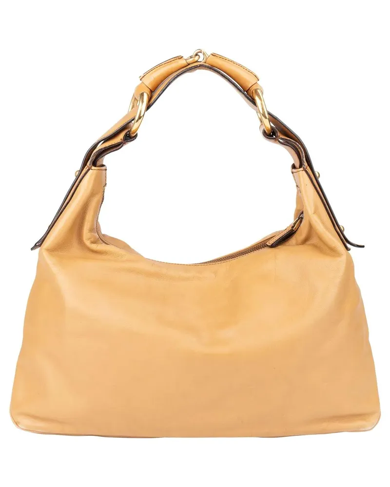Gucci Crossbody Bags  Leather Horsebit Hobo Bag beige Beige