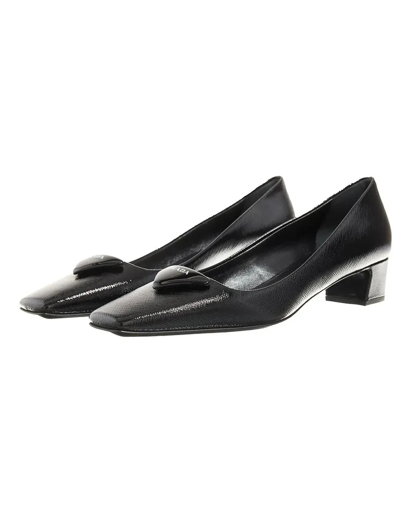 Prada Hohe Schuhe Saffiano Leather Pumps schwarz Schwarz