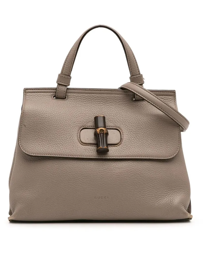 Gucci Hobo Bags Small Leather Bamboo Daily Satchel braun Braun