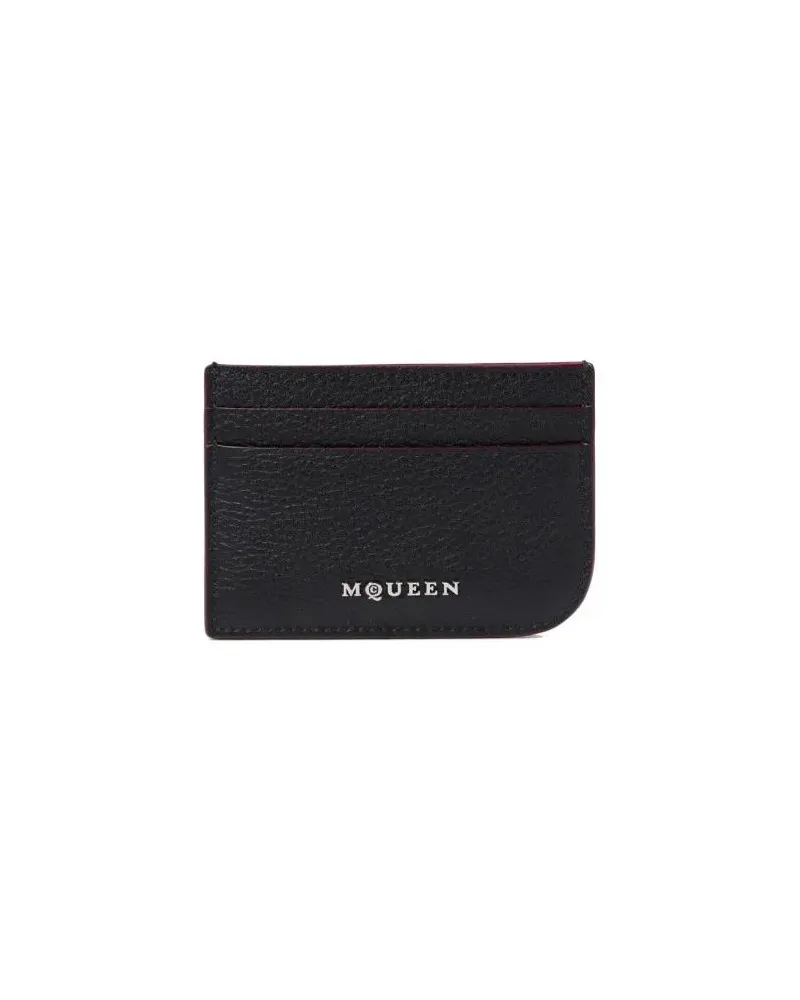 Alexander McQueen Portemonnaies Black Leather Wallet By  schwarz Schwarz