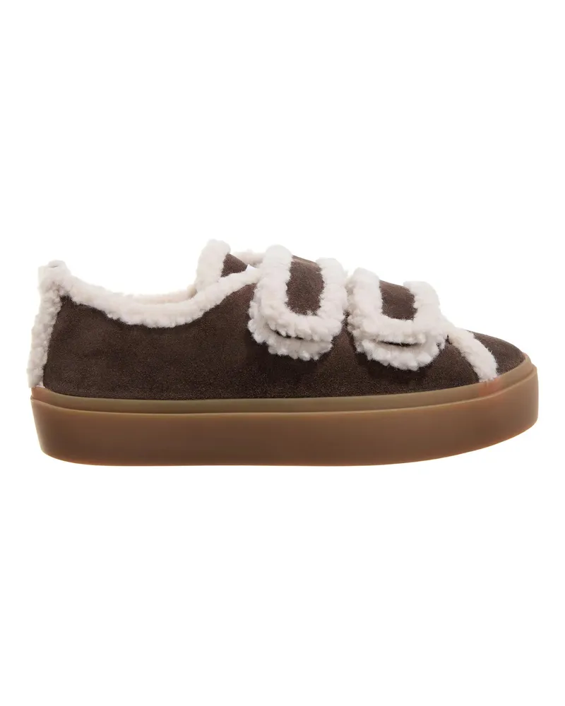 INUIKII Low-Top Sneaker Shearling Low Velcro braun Braun
