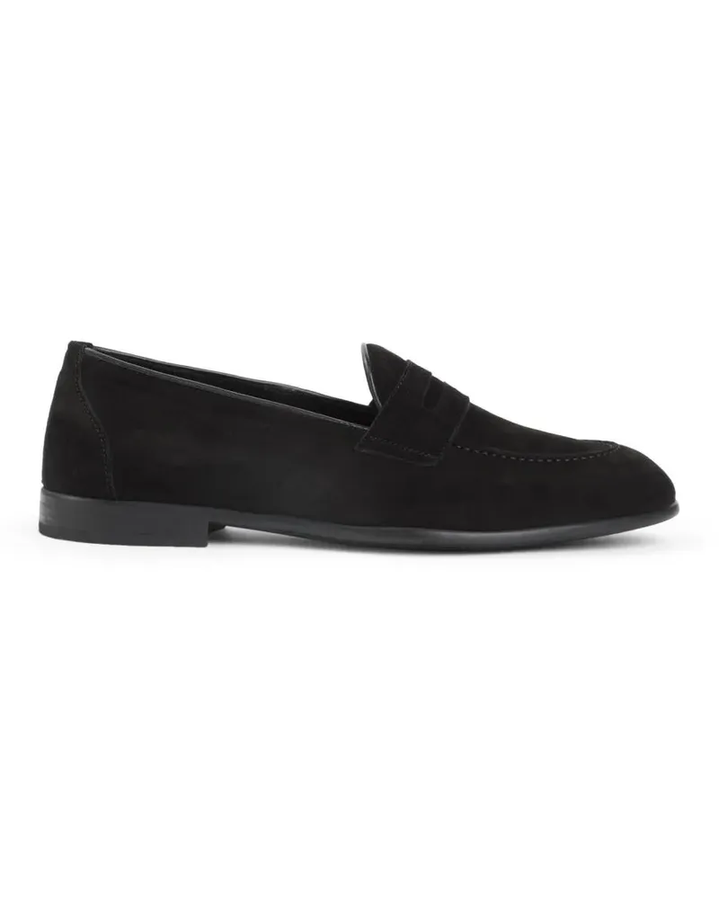 Brioni Loafer Refined Black Suede Loafers schwarz Schwarz