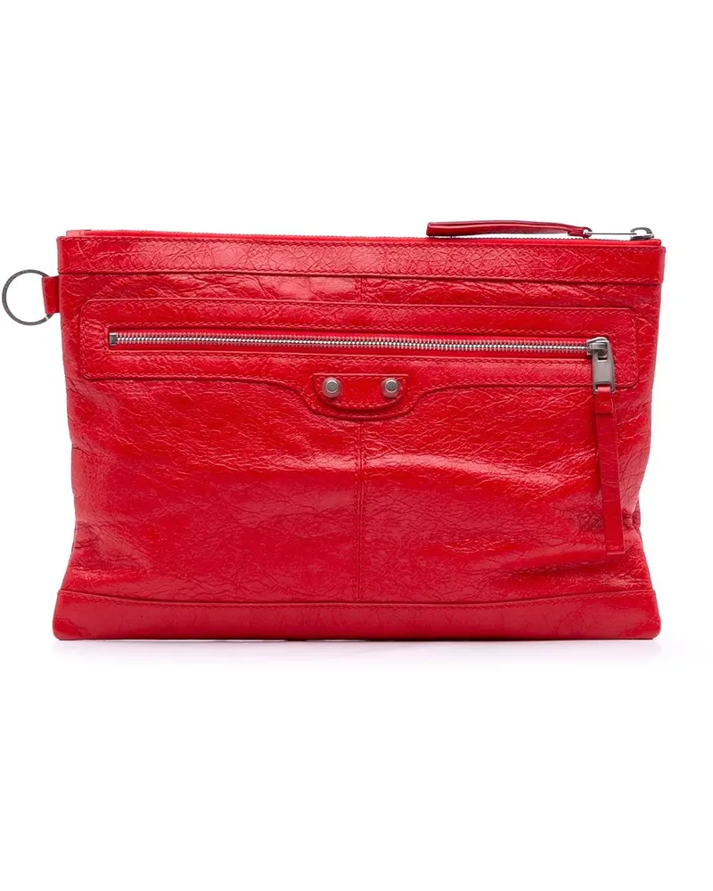 Balenciaga Clutches Lambskin Motocross Classic Clip M Clutch rot Rot