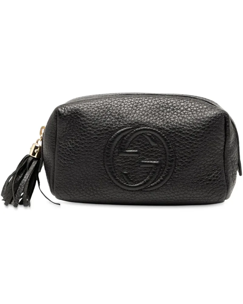 Gucci Kosmetiktaschen Leather Soho Cosmetic Pouch schwarz Schwarz