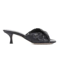 Bottega Veneta Sandalen & Sandaletten Blink Black Lamb Leather Mules Schwarz