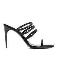 Saint Laurent Sandalen & Sandaletten Jerry 95 Black Textile Sandals Schwarz