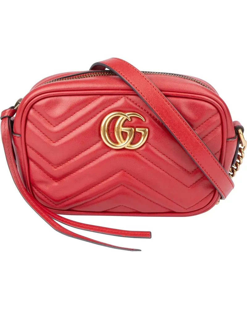Gucci Crossbody Bags  Chevron Leather GG Marmont Crossbody bag rot Rot