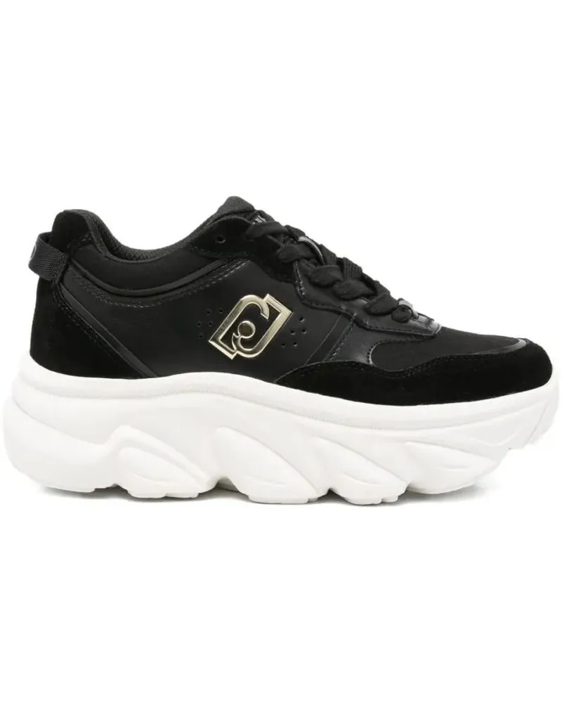 Liu Jo Low-Top Sneaker Textured Black Sneakers With Platform Sole schwarz Schwarz