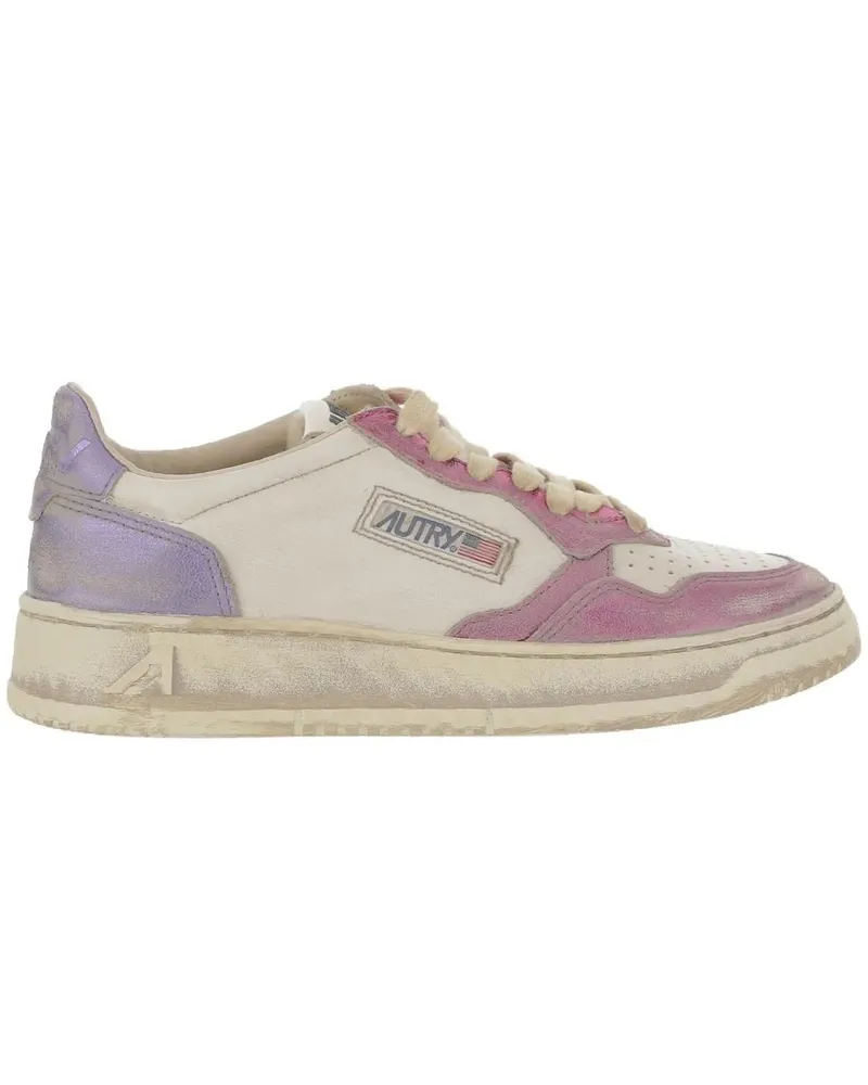 AUTRY Low-Top Sneaker Low-Top Leather Sneakers With Vintage Effect bunt Bunt