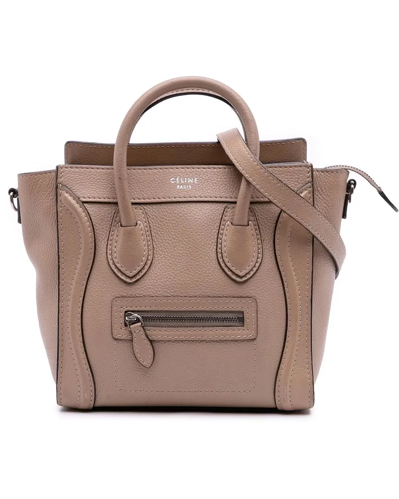 Celine Hobo Bags Nano Leather Luggage Tote braun Braun